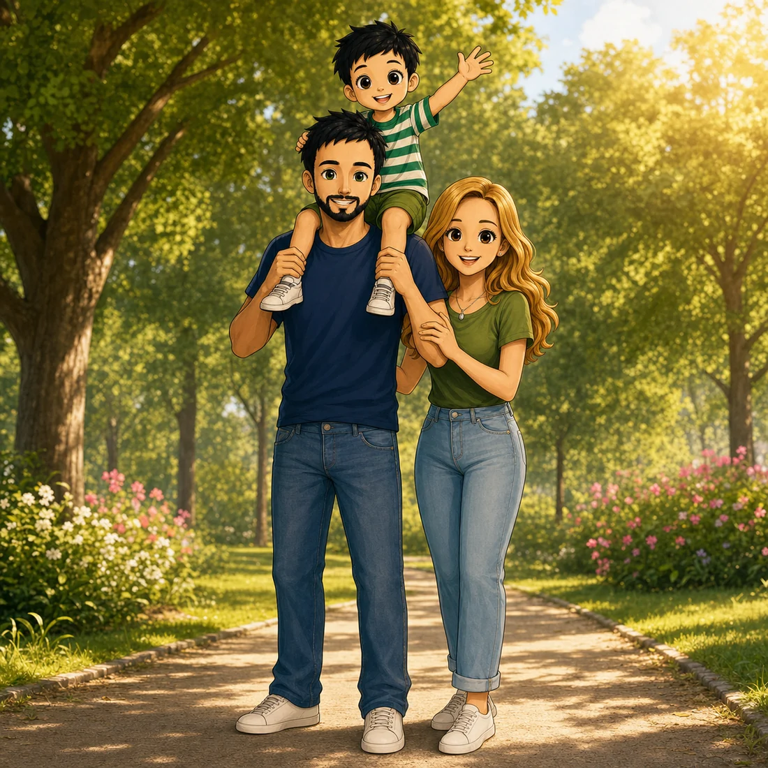 La familia de Lucas en el parque